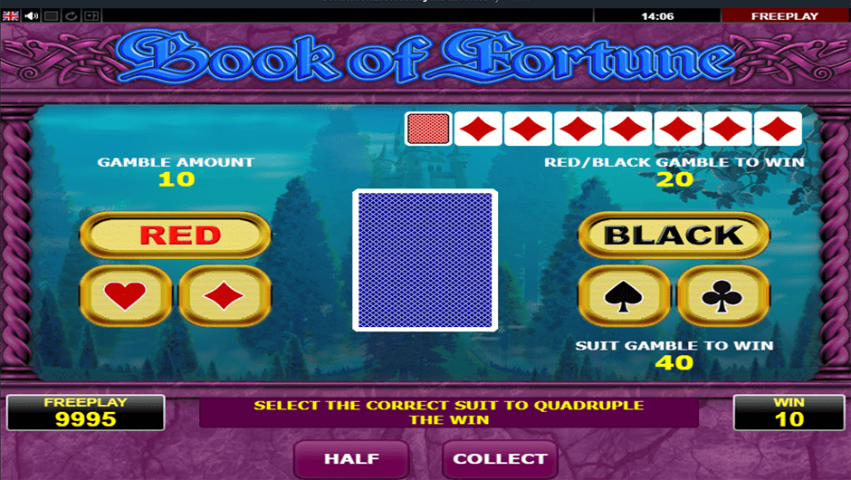 Риск игра в слоте Book of Fortune